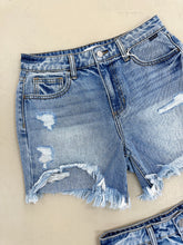 Load image into Gallery viewer, Uneven Hem Denim Shorts
