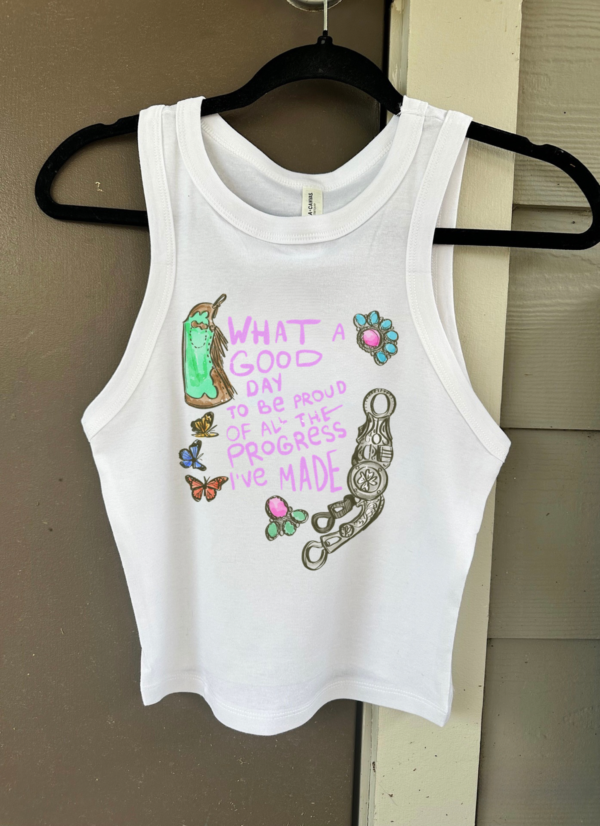 What A Good Day Cropped Tank