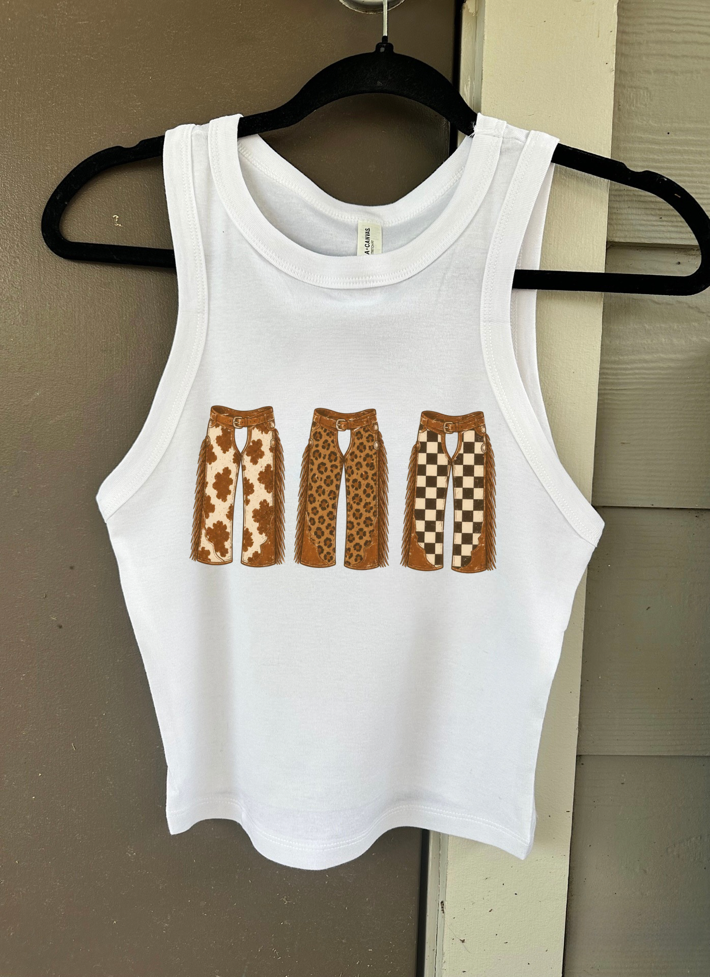 Triple Chaps Cropped Tank
