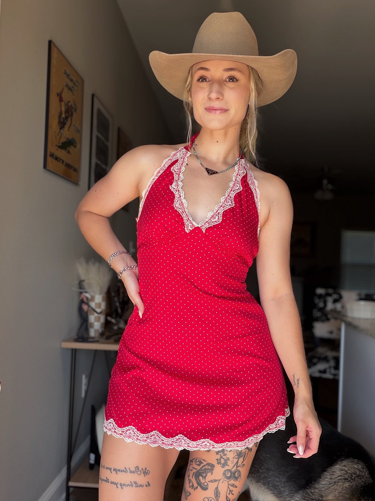 Red Polka Dot Mini Dress