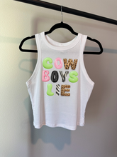 Load image into Gallery viewer, Cowboys Lie Cropped Tank
