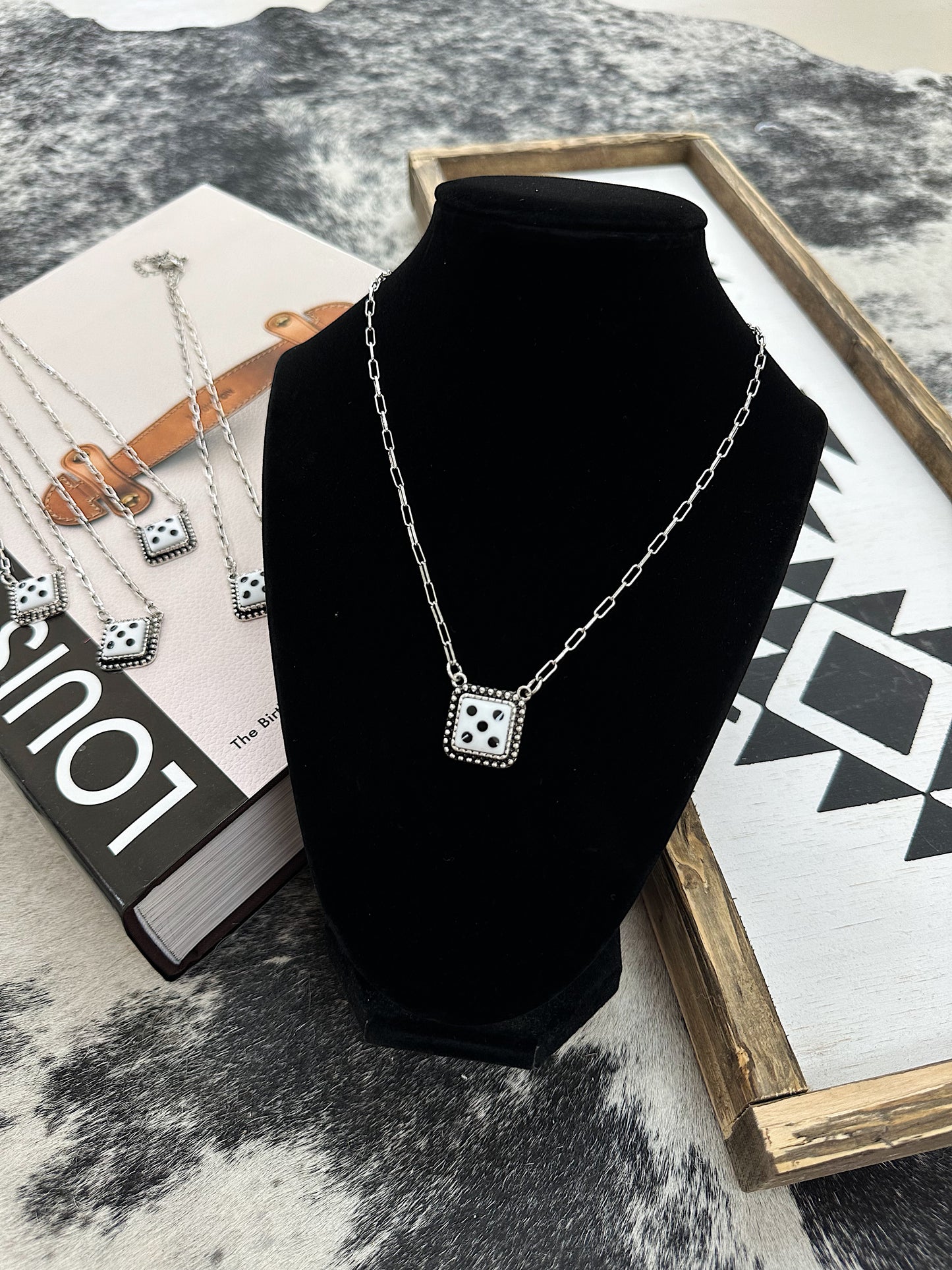 The Dice Necklace (White)
