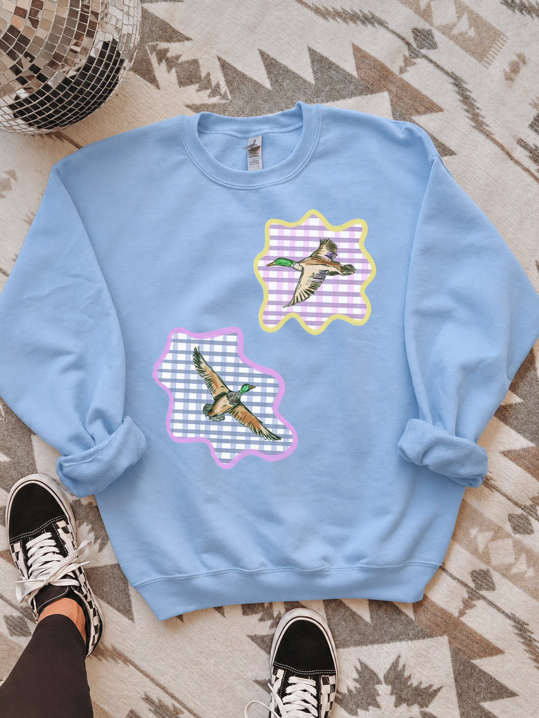 Gingham Mallards Crewneck