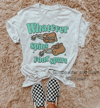 Load image into Gallery viewer, Spins Your Spurs TEE or CREWNECK
