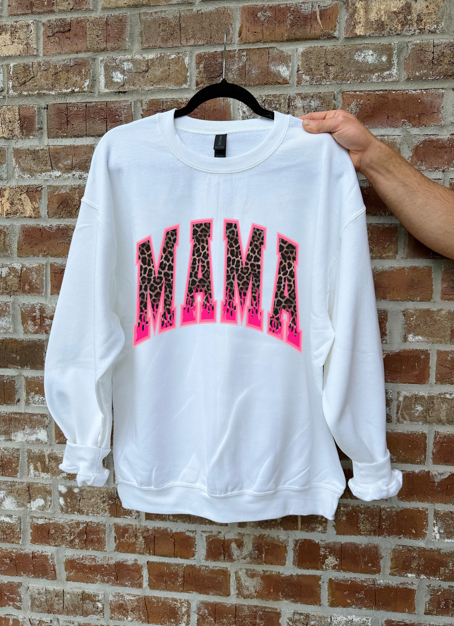 Leopard & Flames Mama TEE or CREWNECK