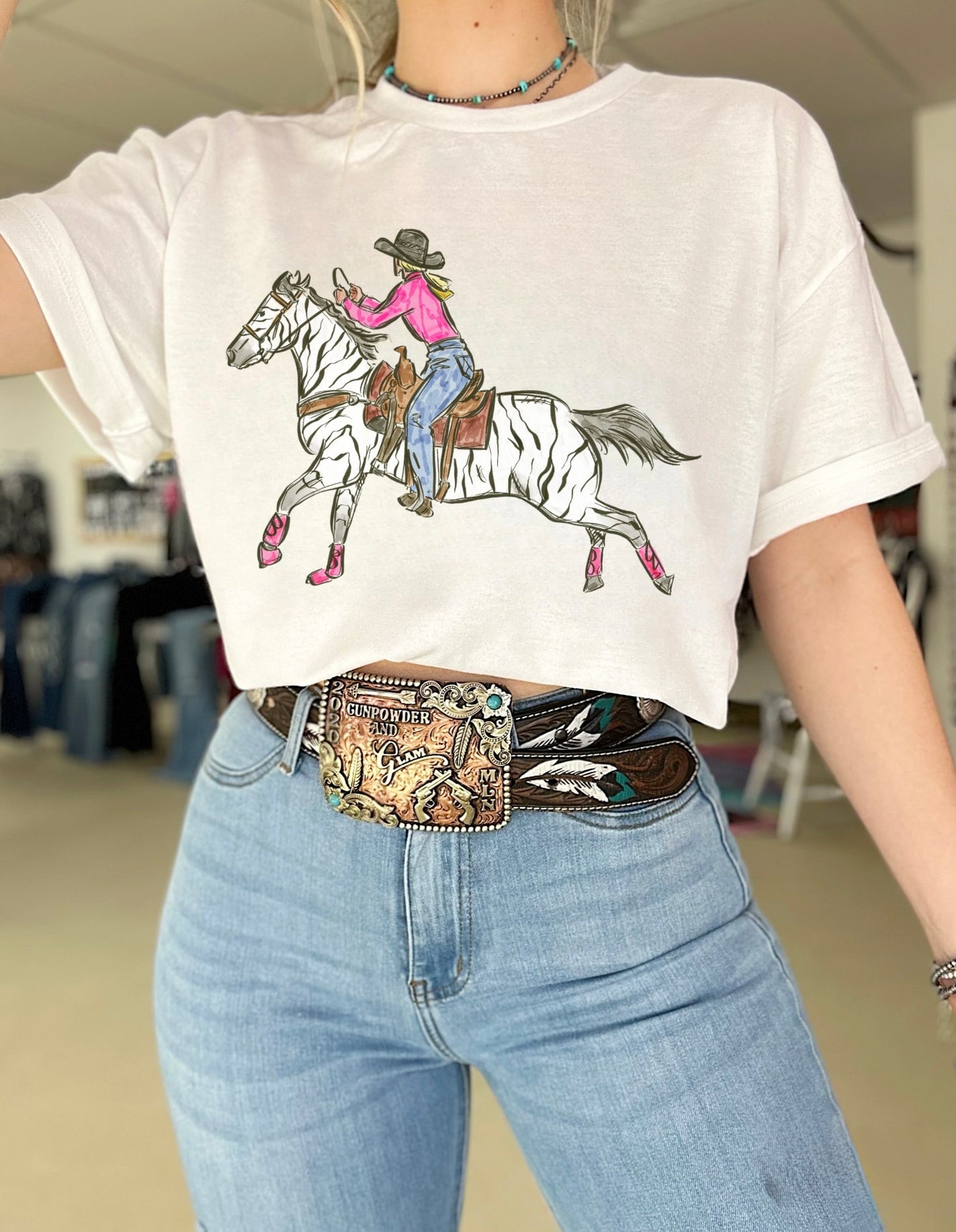 Cowgirl Chaos TEE or CREWNECK