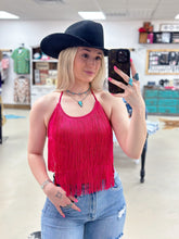 Load image into Gallery viewer, Fringe Open Back Top (Hot Pink)
