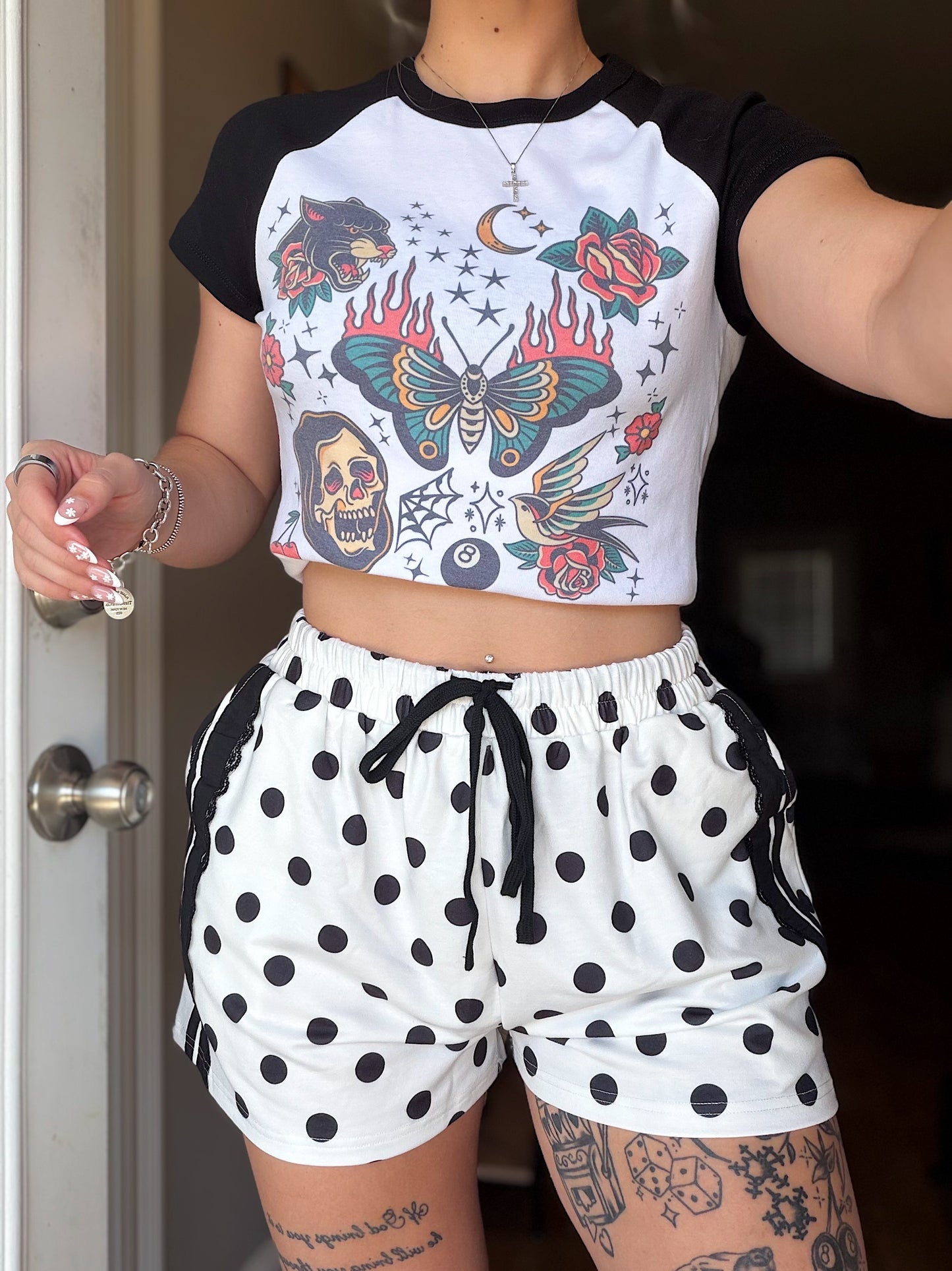 Polka Dot Lace Shorts