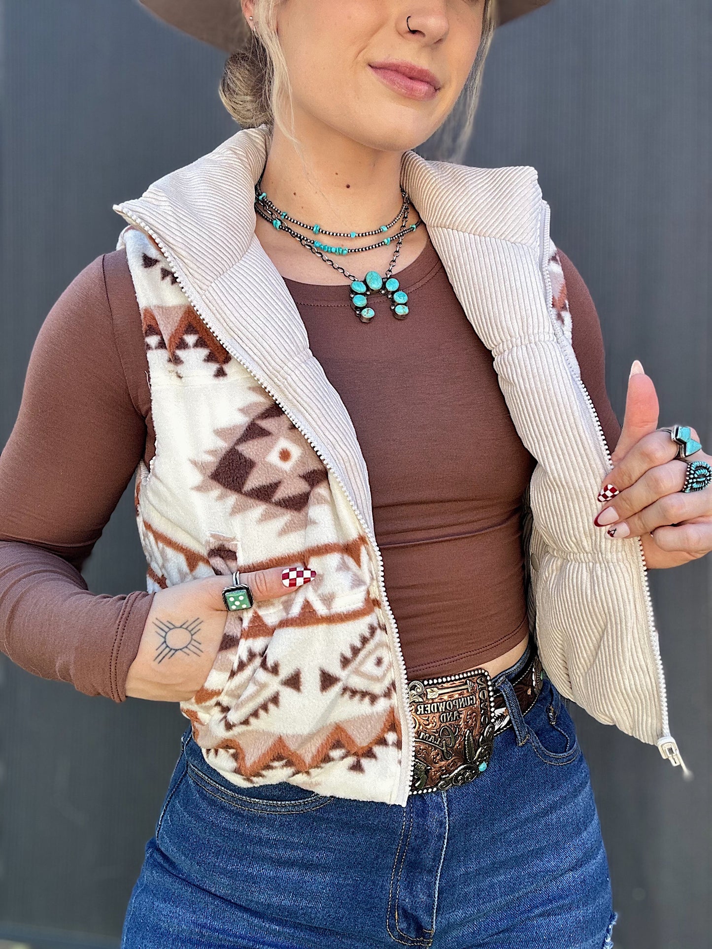 Reversible Aztec Vest