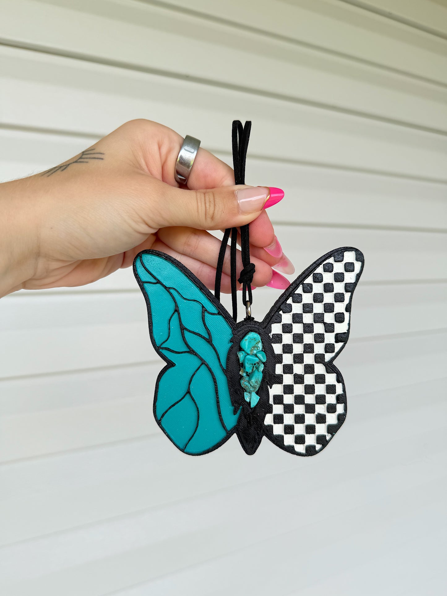 Turquoise Butterfly Car Freshie