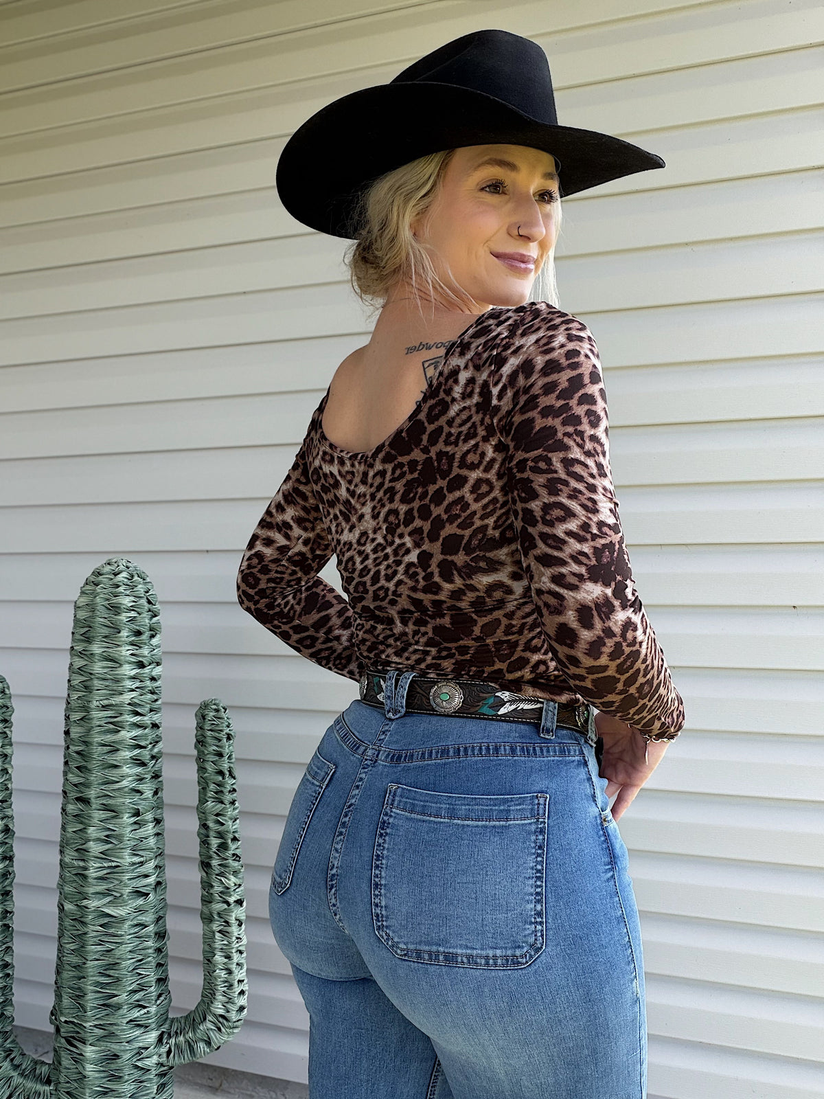 Long Sleeve Leopard Top