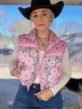 Load image into Gallery viewer, The Paisley Puffer Vest (Pink)
