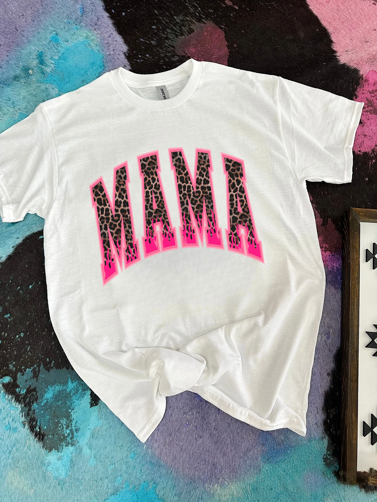 Leopard & Flames Mama TEE or CREWNECK