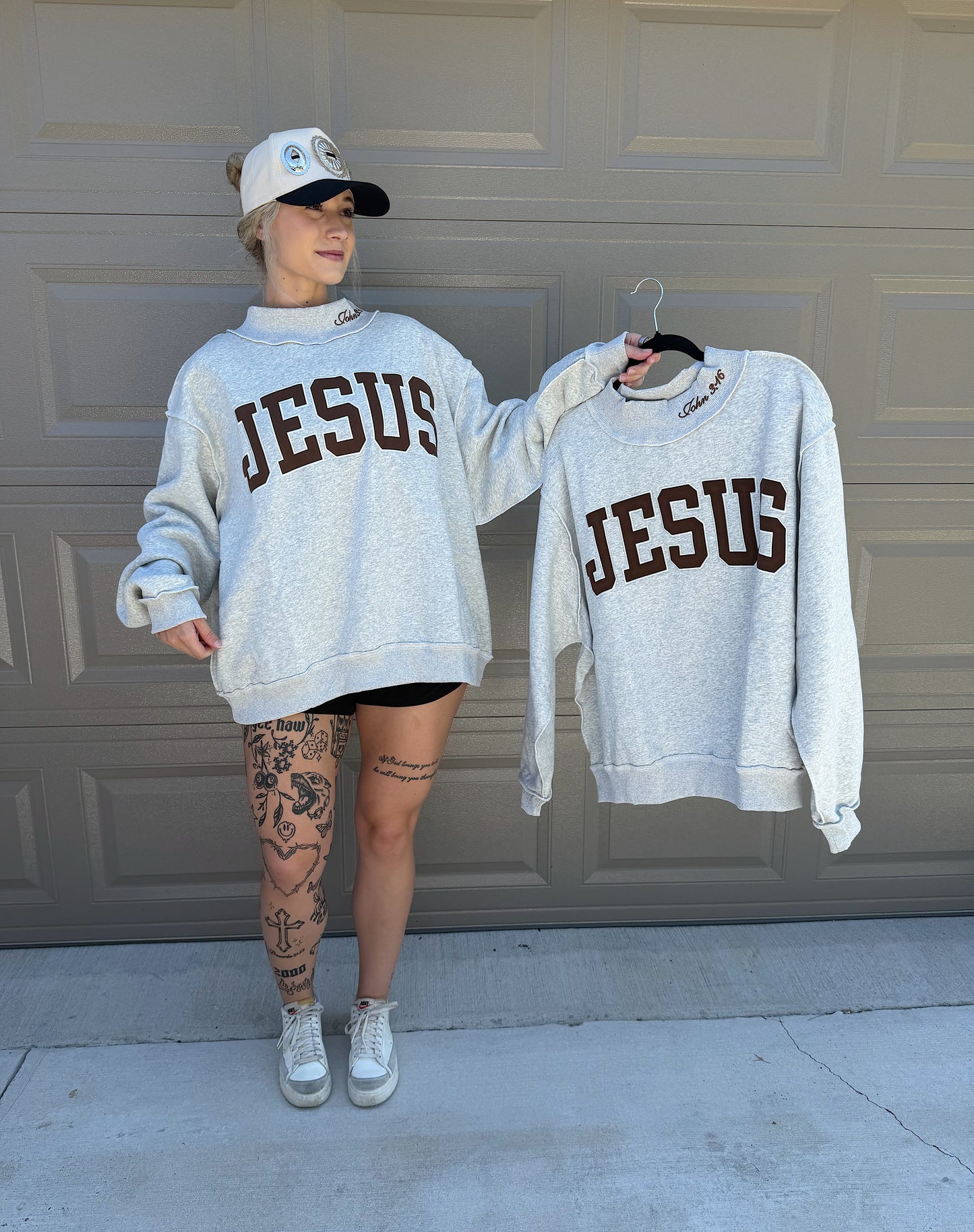 JESUS Mock Neck Sweatshirt