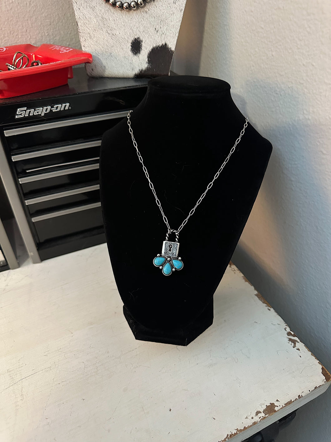 Turquoise Lock Necklace