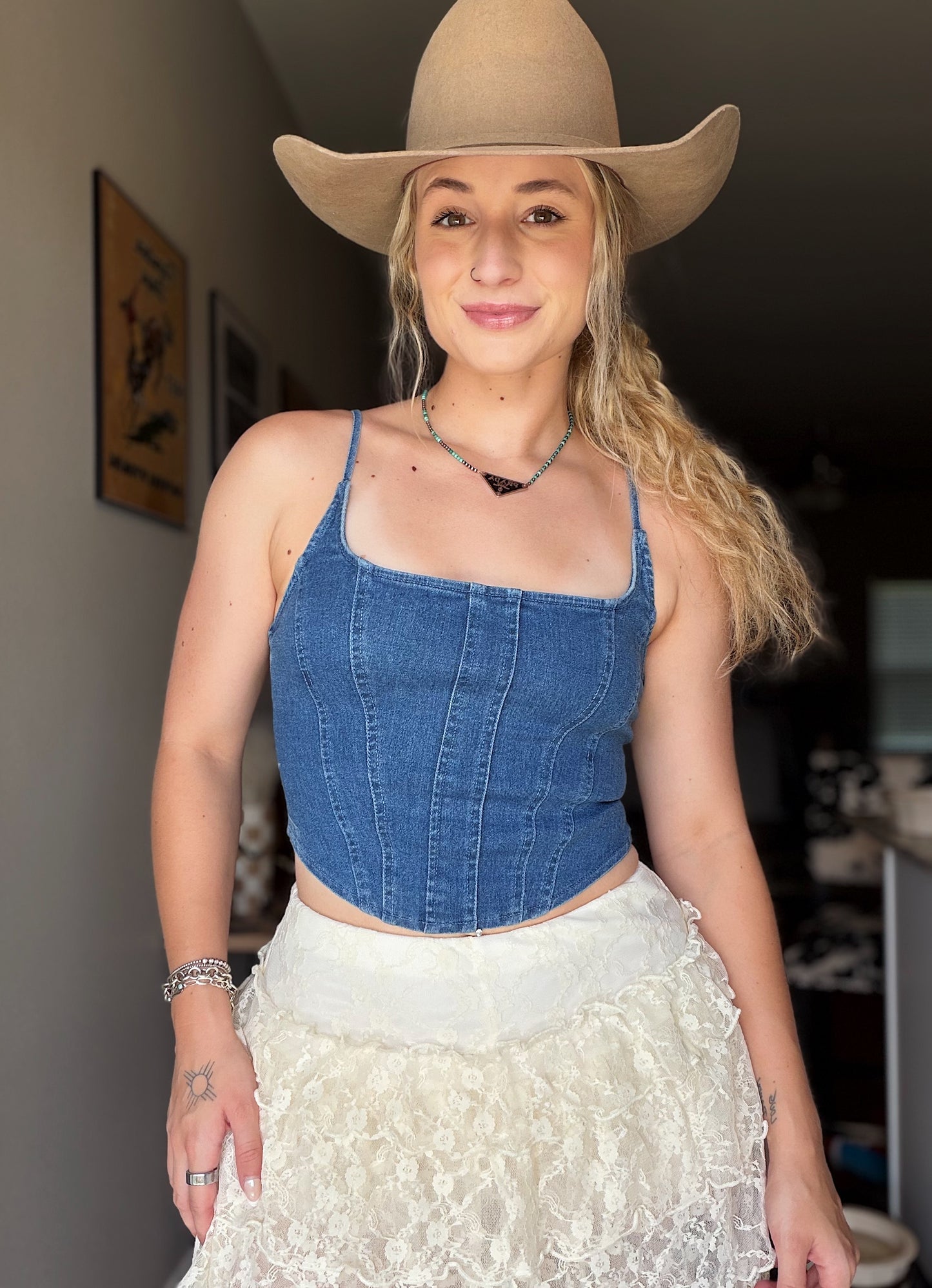 Denim Corset Tank