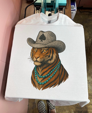 Load image into Gallery viewer, Tiger Cowboy Tee or Crewneck
