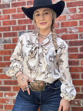 Load image into Gallery viewer, The Rowdy Rebel Tie Blouse
