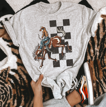 Load image into Gallery viewer, Checkered Cowboy TEE or CREWNECK
