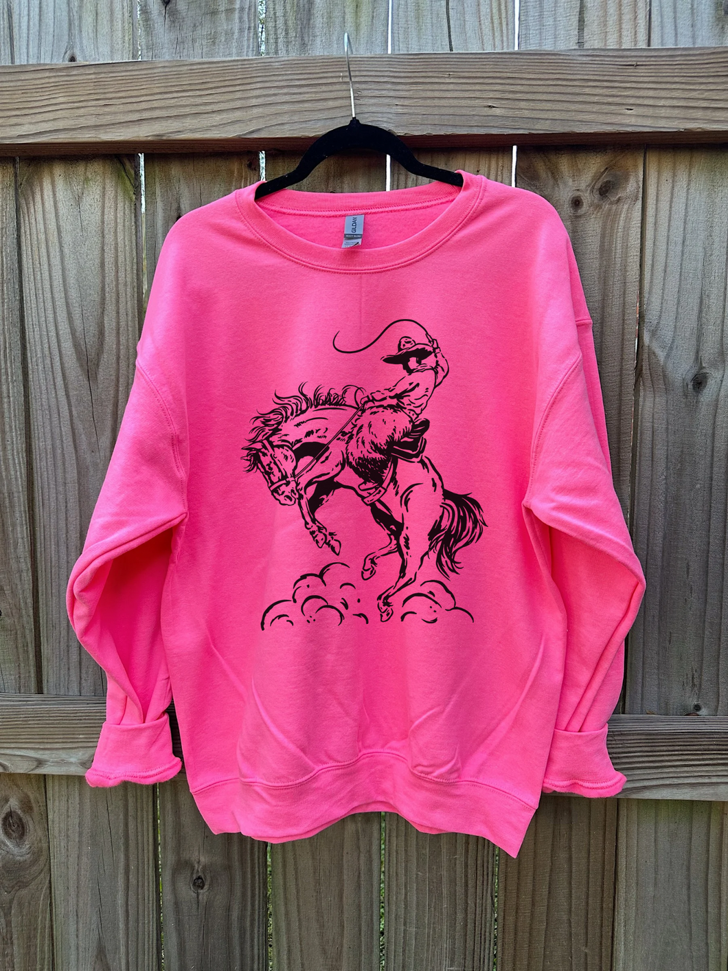 Cowboy Doodle Crewneck (Hot Pink)