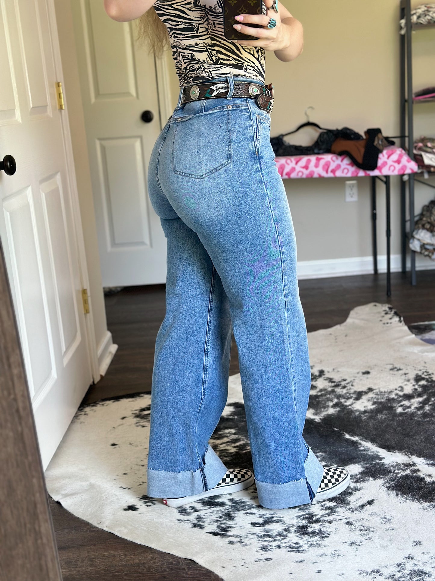 The Pin Stripe Cuff Jeans
