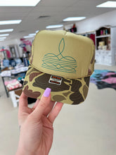 Load image into Gallery viewer, Camo Boot Stitch Trucker Hat
