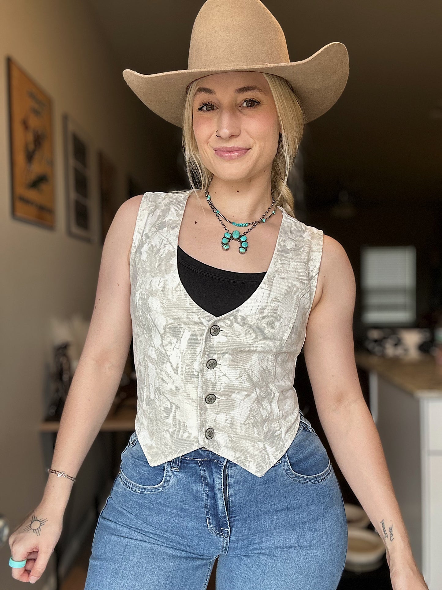 Camo Denim Vest