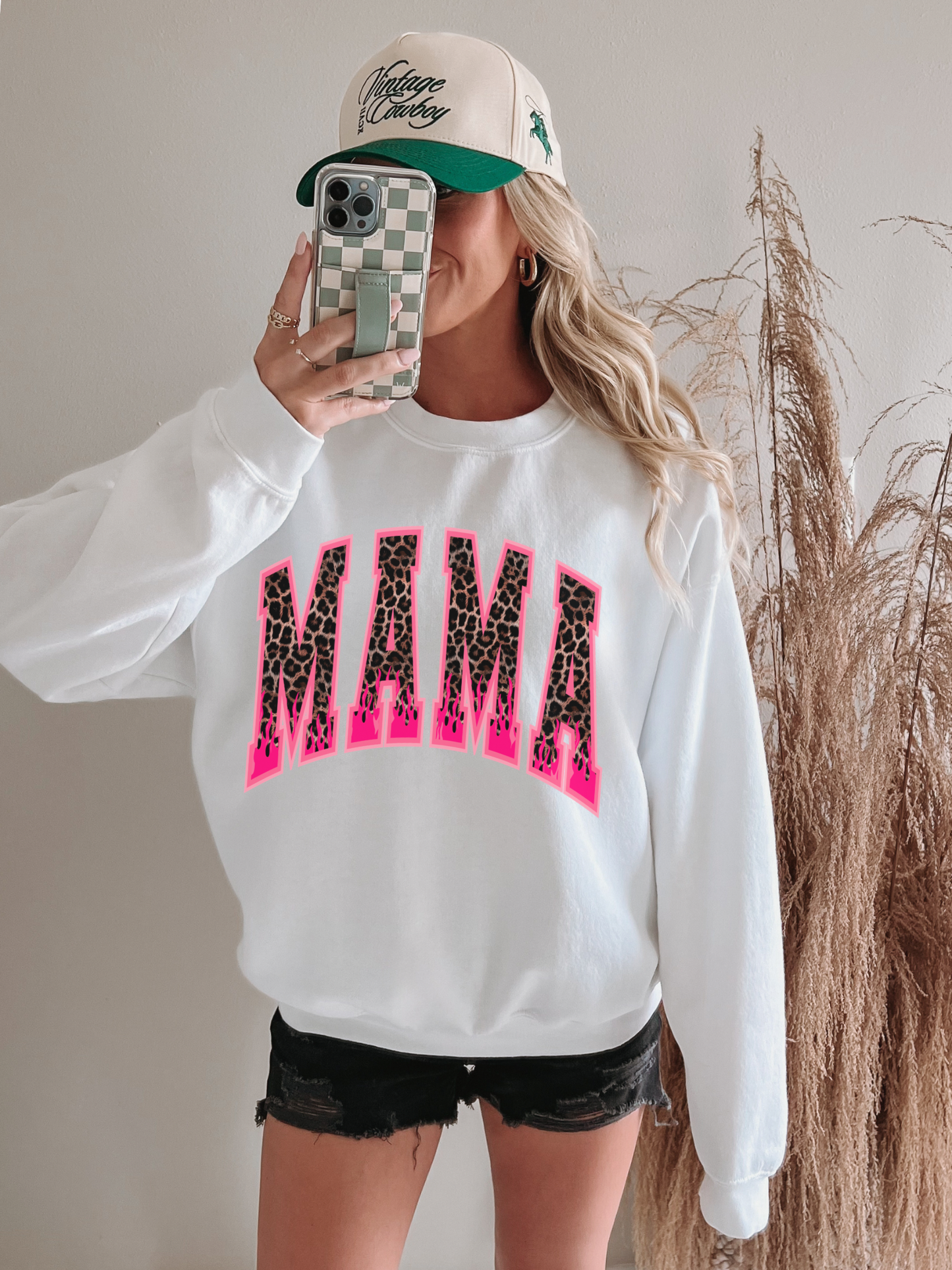 Leopard & Flames Mama TEE or CREWNECK