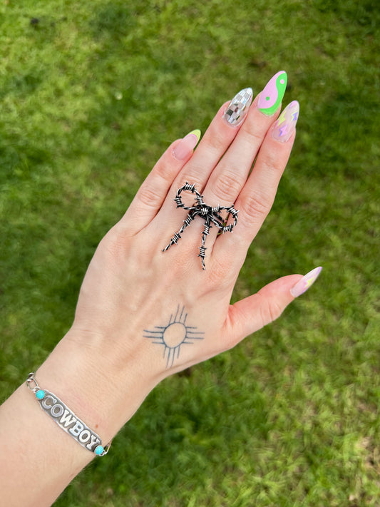 Barbed Wire Bow Ring