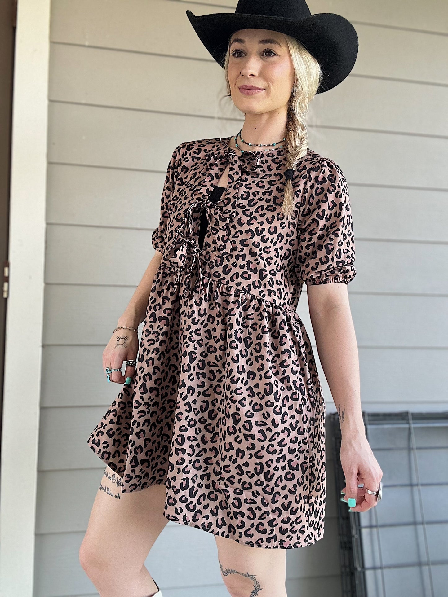 Leopard Baby Doll Dress