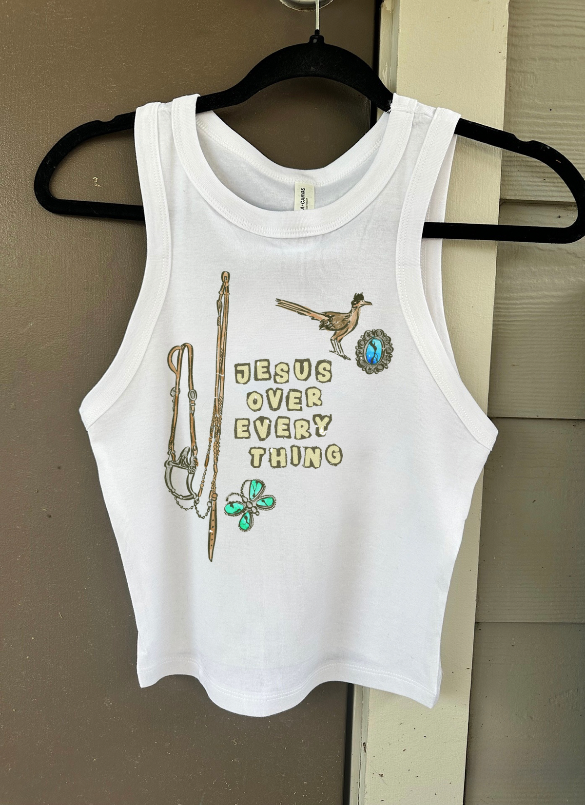 Jesus Over Everything Cropped Tank