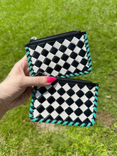 Load image into Gallery viewer, Checkered &amp; Cowhide Card Holder
