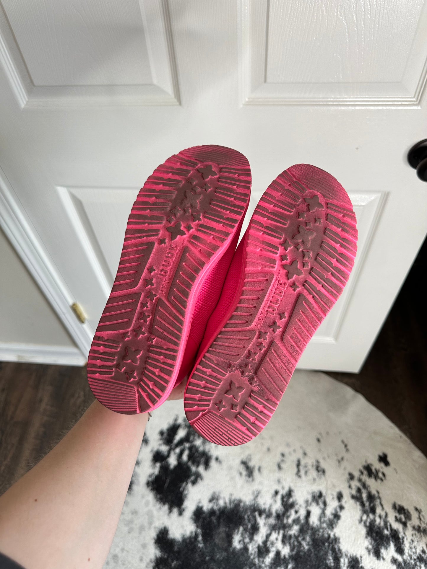 Hot Pink Hey Dudes size 8