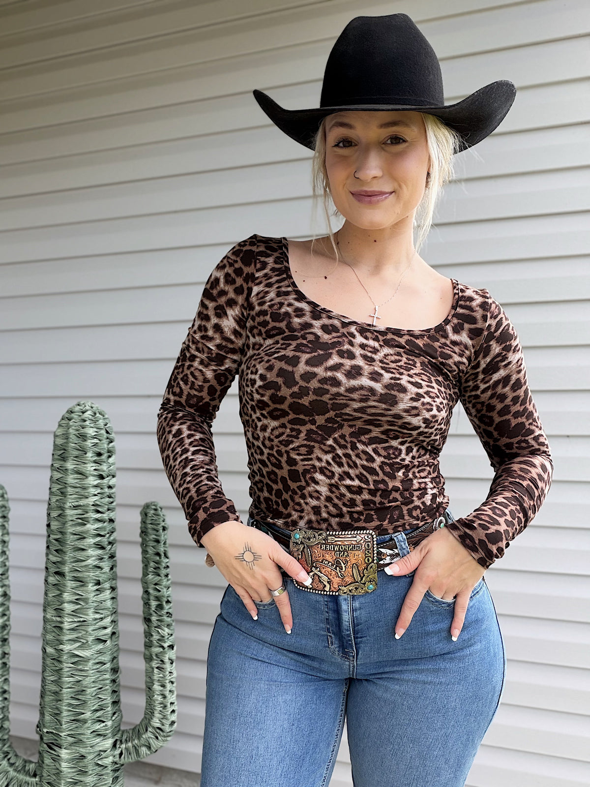 Long Sleeve Leopard Top