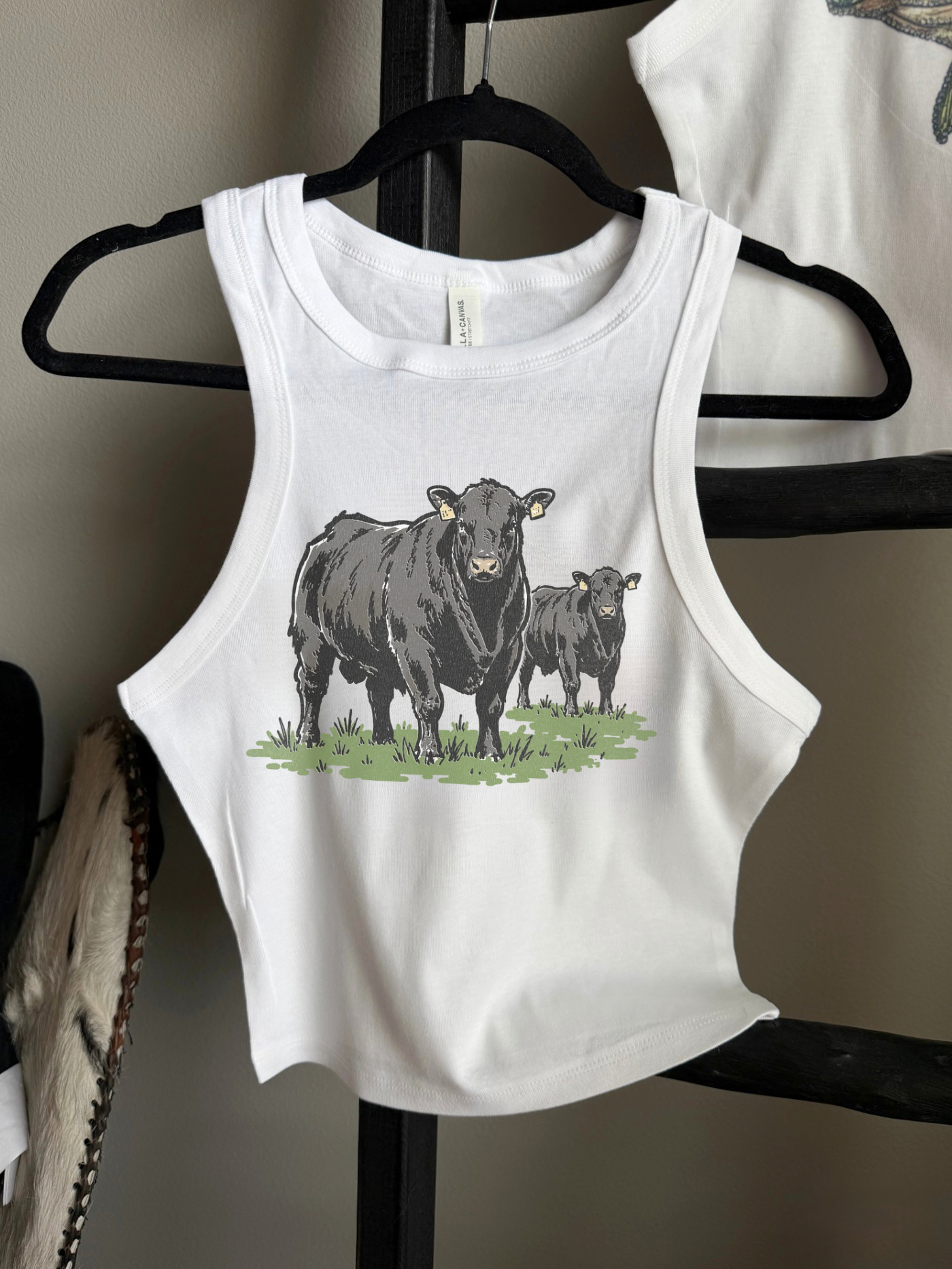 Angus Cow Cropped Tank