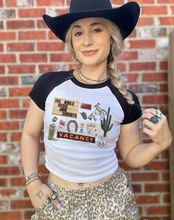 Load image into Gallery viewer, Cowboy Collage Baby Tee
