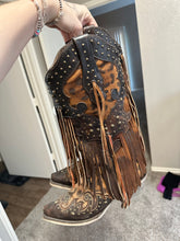 Load image into Gallery viewer, Corral Leopard Fringe Cowboy Boots Size 8.5
