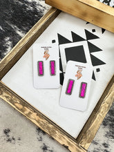 Load image into Gallery viewer, The Bar Earrings (Hot Pink)
