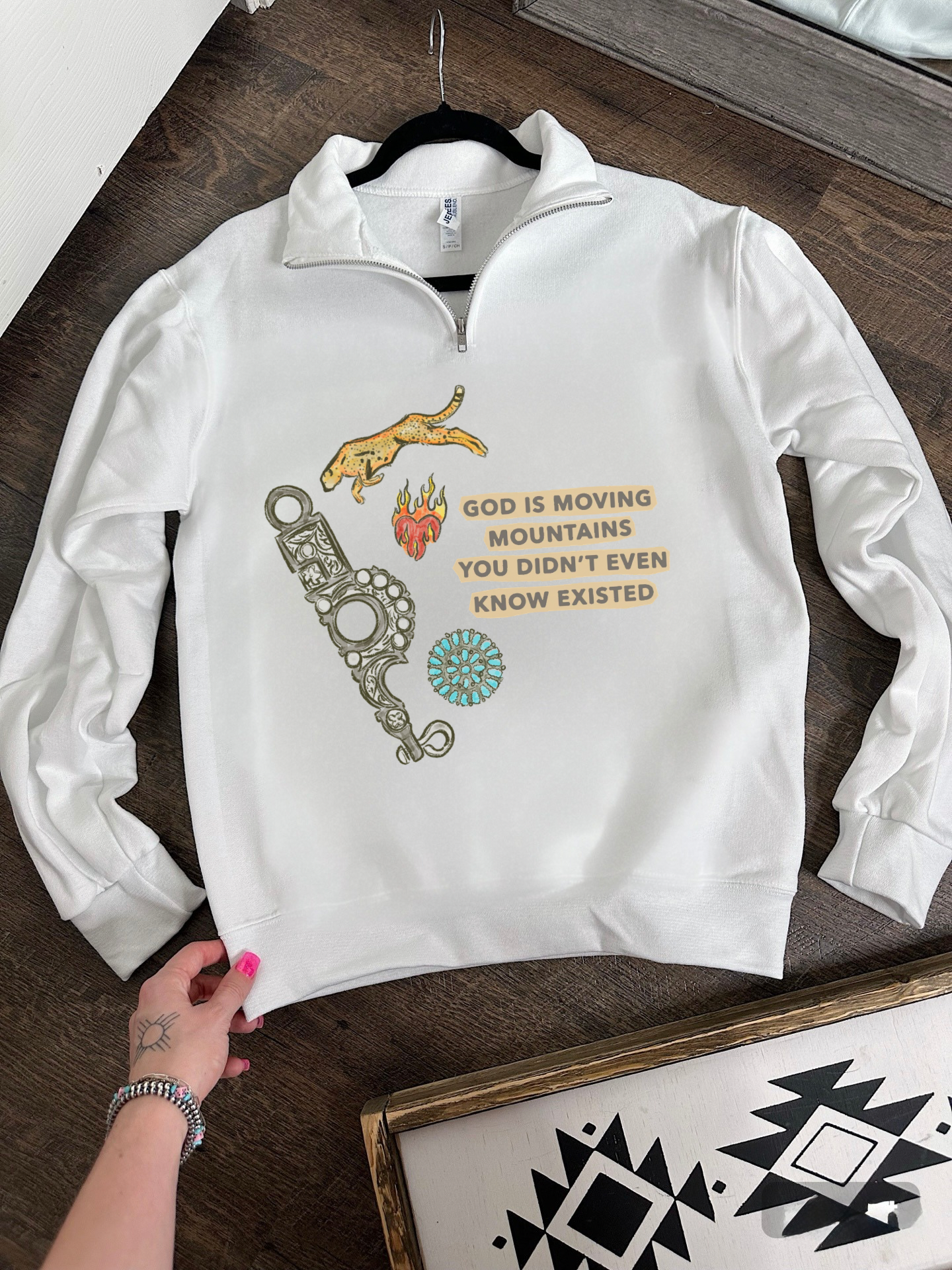 God Is Moving Mountains Quarter Zip