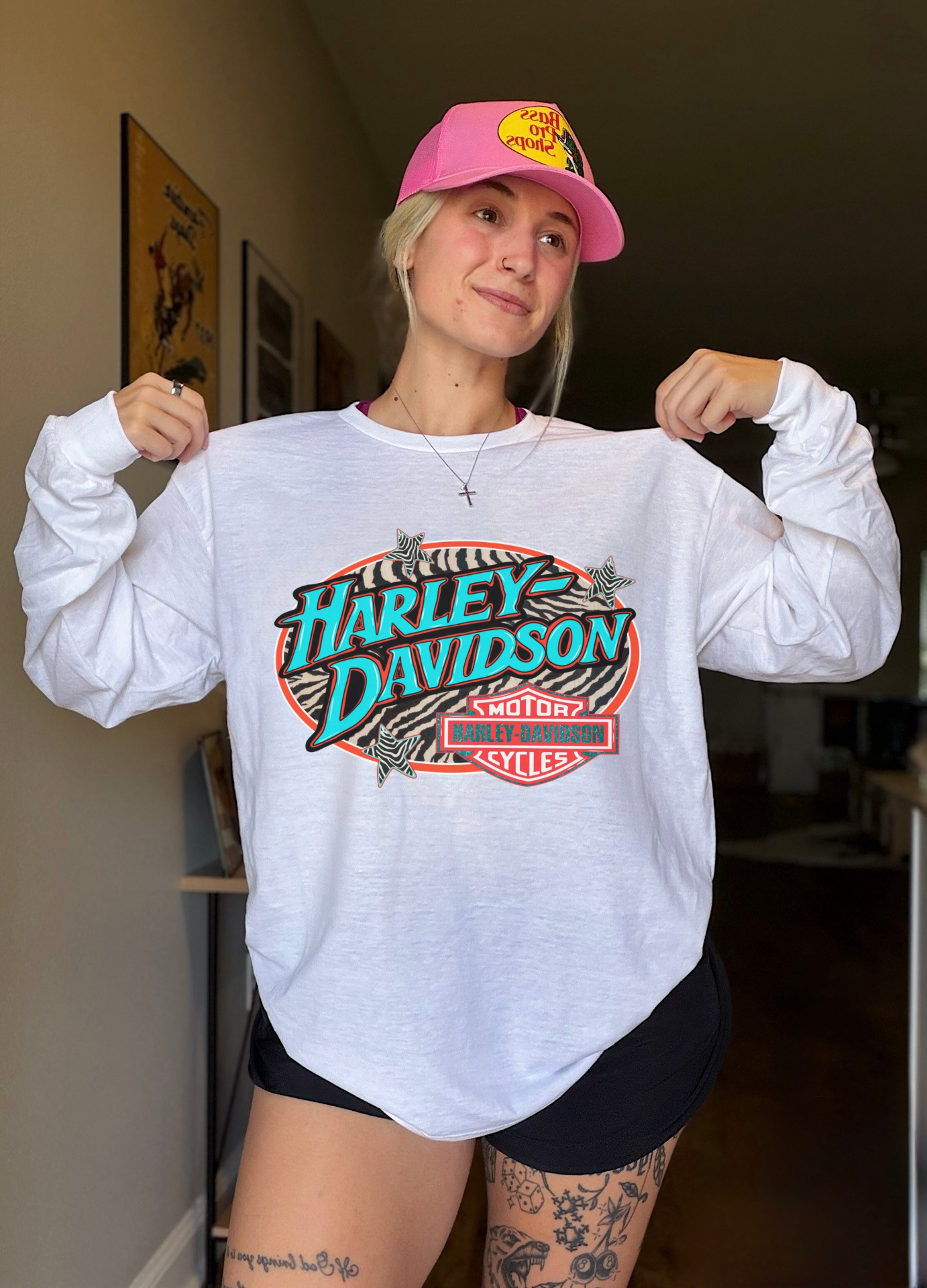 Zebra Harley Long Sleeve Tee