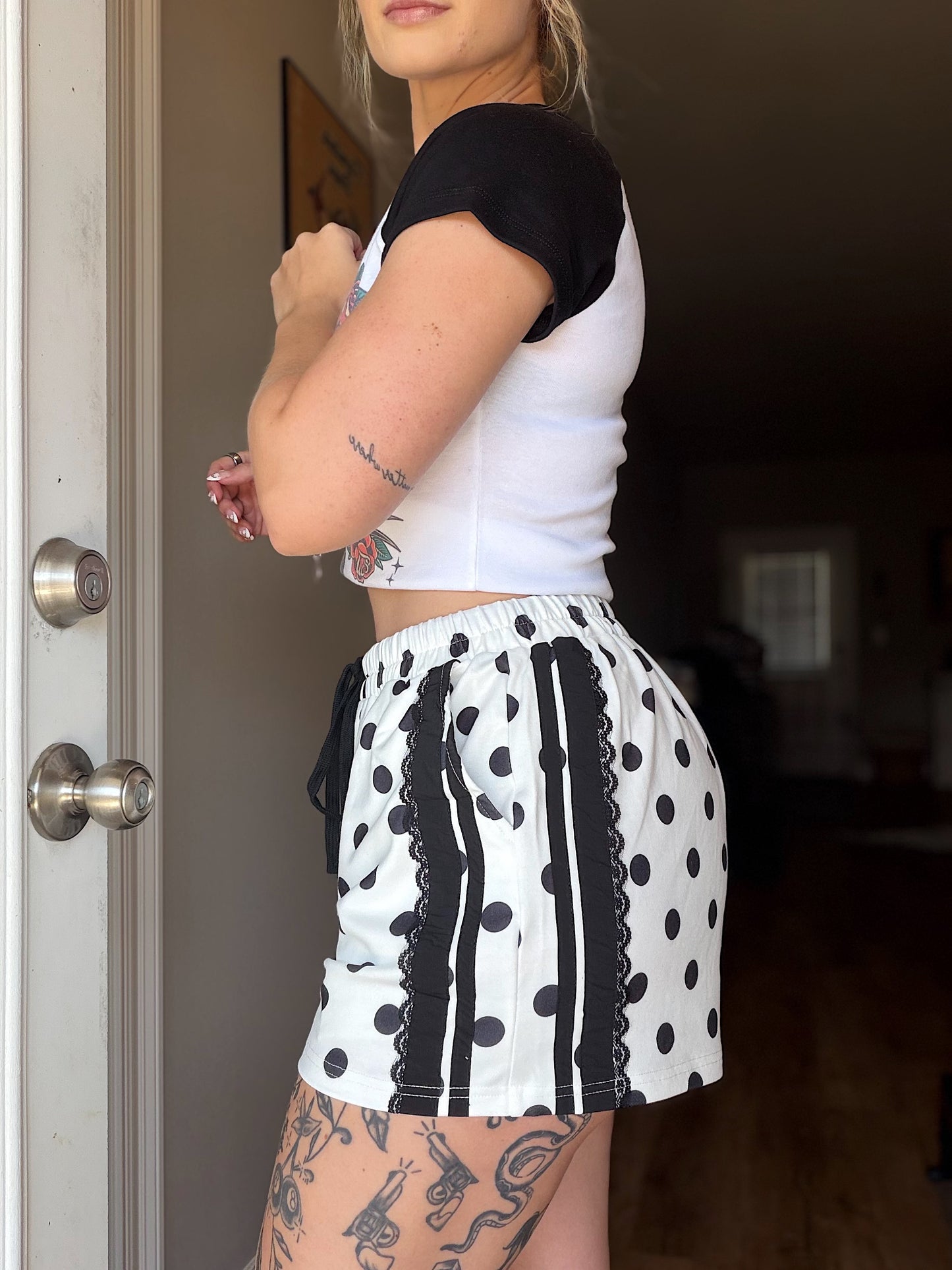 Polka Dot Lace Shorts