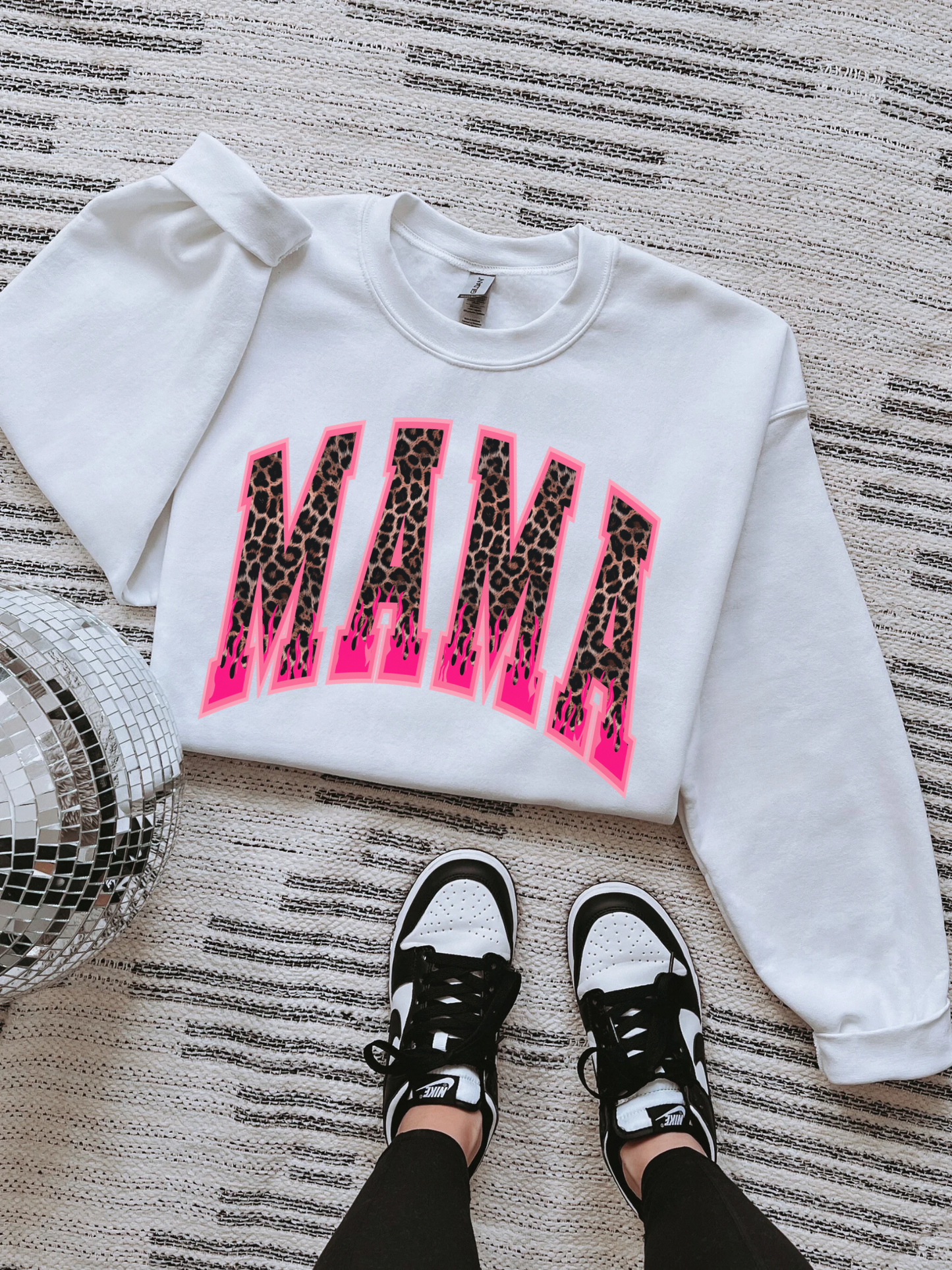 Leopard & Flames Mama TEE or CREWNECK