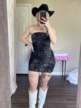Load image into Gallery viewer, Black Leopard Mini Dress
