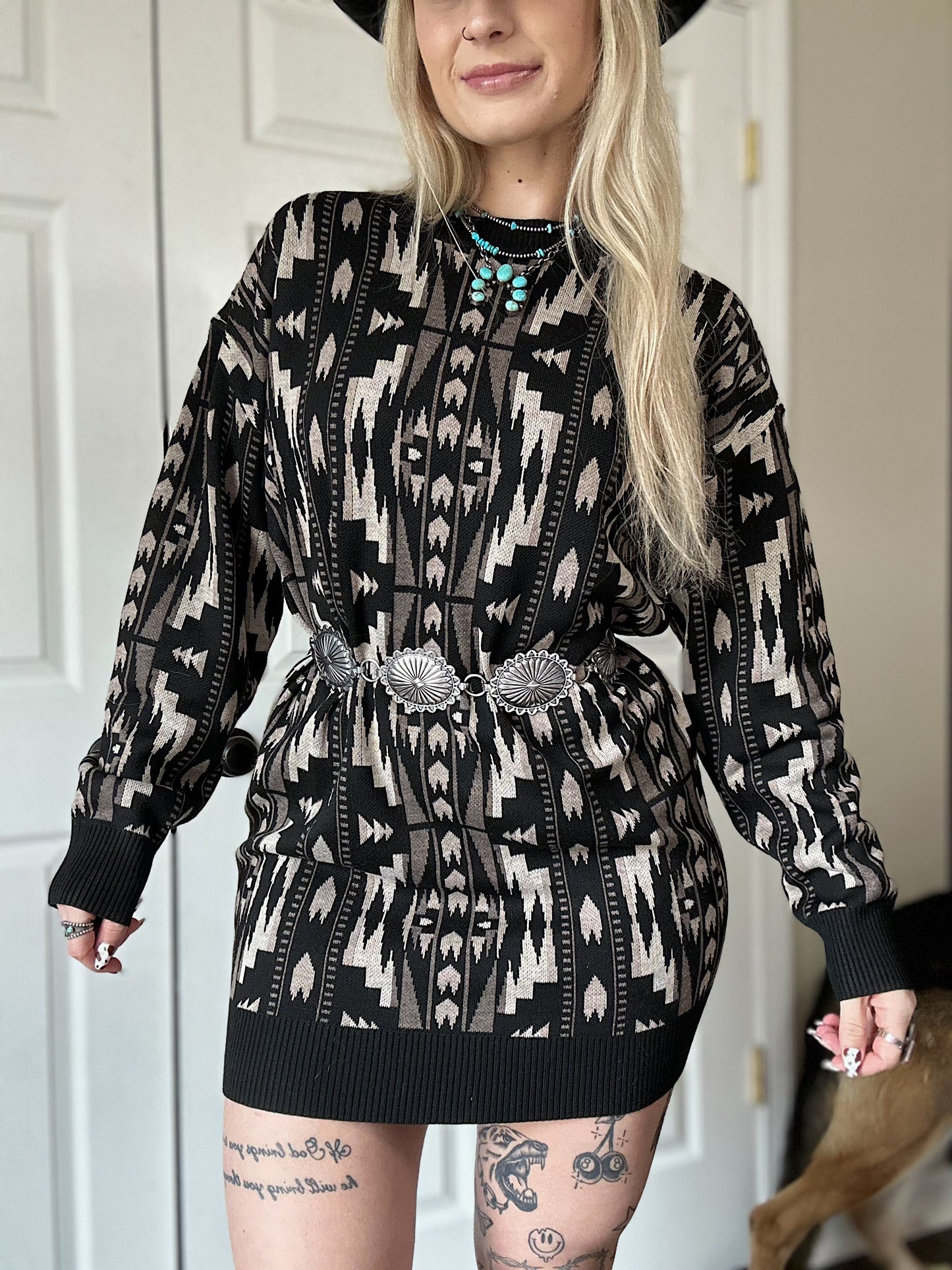 The Aztec Sweater Dress