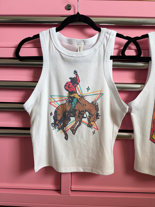Retro Cowboy Cropped Tank