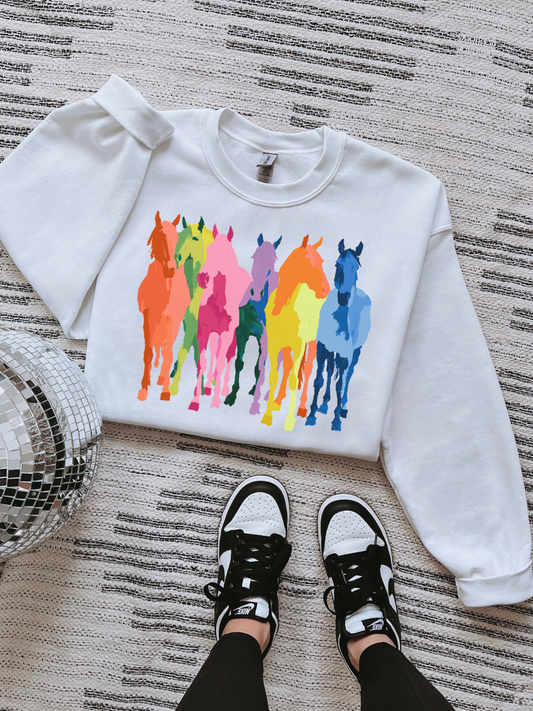 Neon Horses TEE or CREWNECK