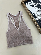 Load image into Gallery viewer, Mineral Washed V Neck Tank (Mocha)
