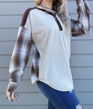 Load image into Gallery viewer, Flannel Henley Top
