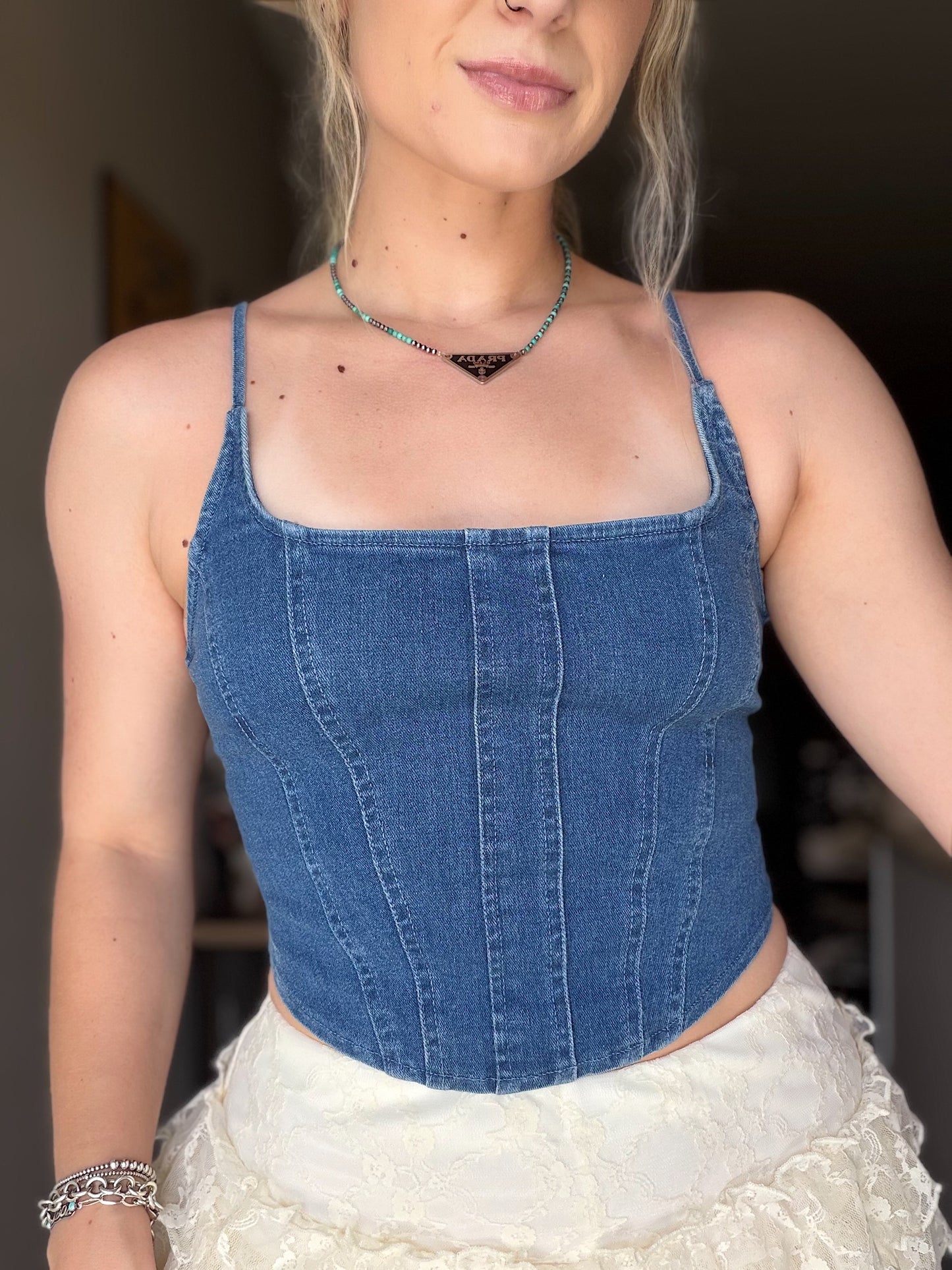 Denim Corset Tank