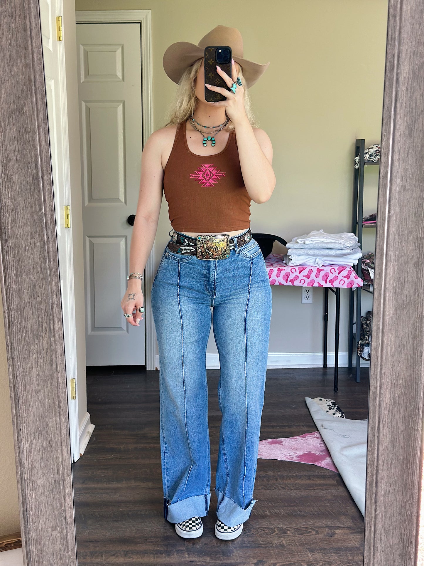 The Pin Stripe Cuff Jeans